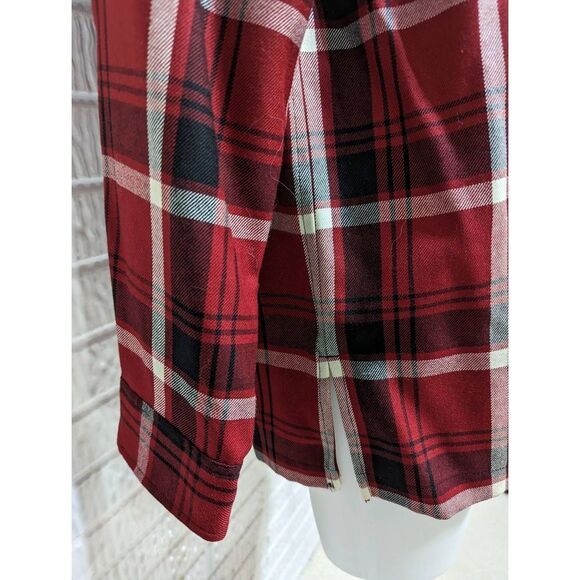 Ralph Lauren Women's Size M Zip Front Red Plaid Wool Shirt New Without Tags - Picture 4 of 6